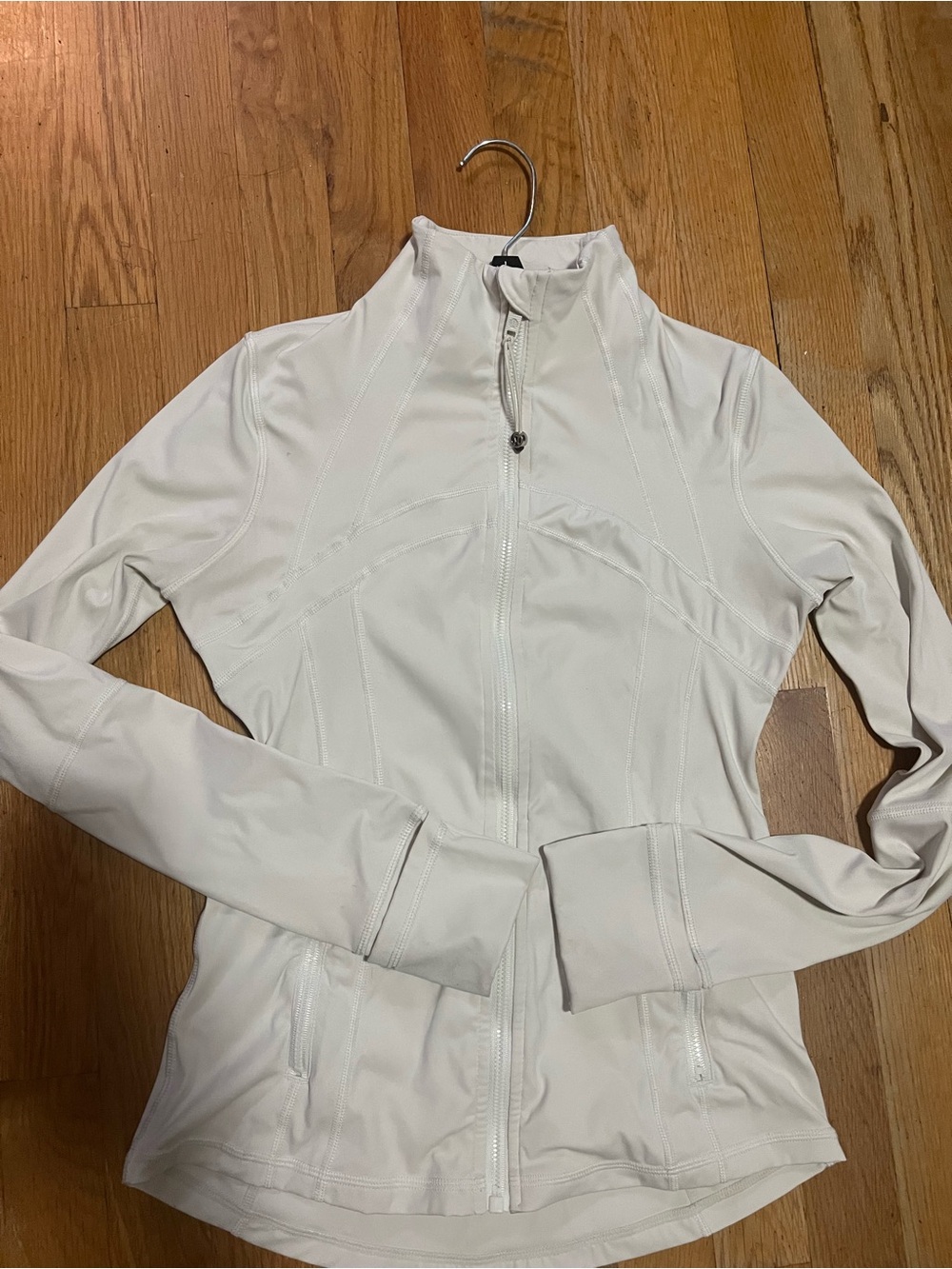White Zip-Up Athletic Jacket